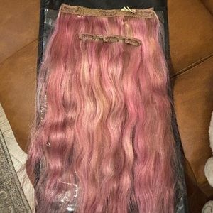 Pink Clip in Hair Extensions